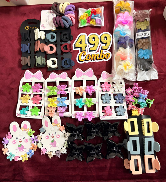 Beginner Hair Accessories Combo Kit (Pack of 104 Clips + 20pcs Hair Band)