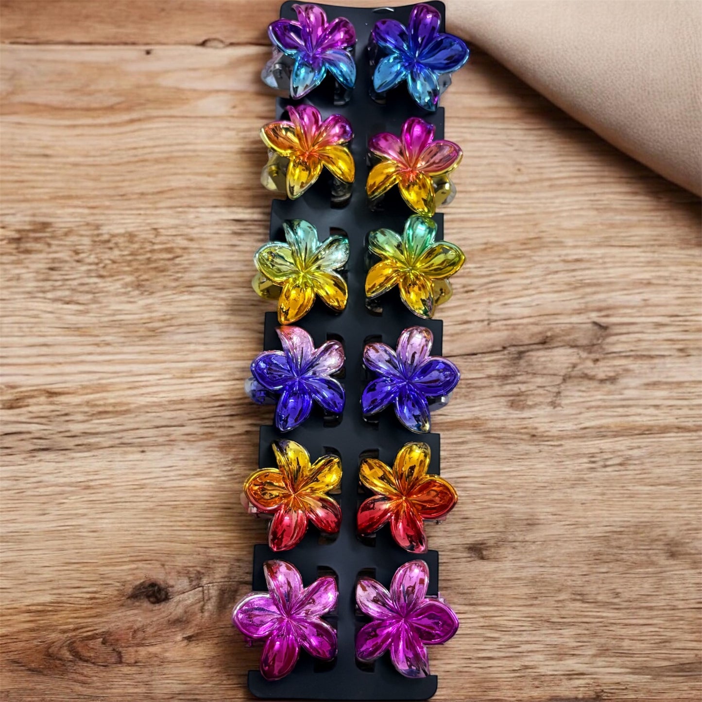 Glossy Finish Daisy Korean Hair Clips - Type 2 (Pack of 12 pcs) JHKC100274 (Medium)