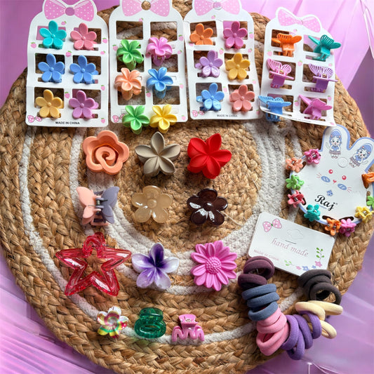 Trending Budget Combo Kit (Pack of 45Clips + 20pc Rubber Band Combo)