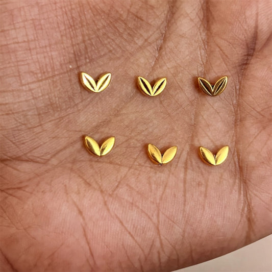 small gold-plated leaf Metal Charms (Pack of 10pcs)