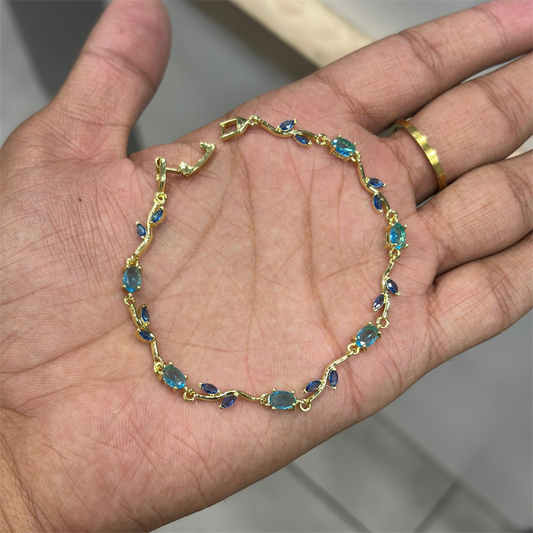Luxury Anti-Tarnish Tulip Bracelet (Light Blue) - ATB20