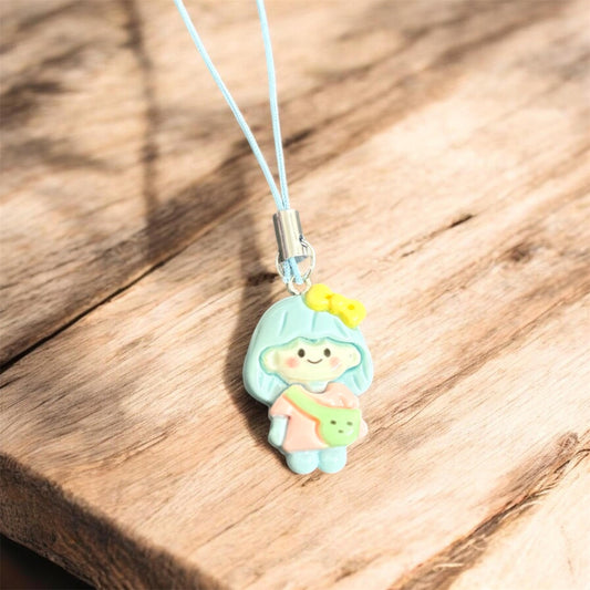 Jo Handmade Blue Doll Phone Charm (1 PC)