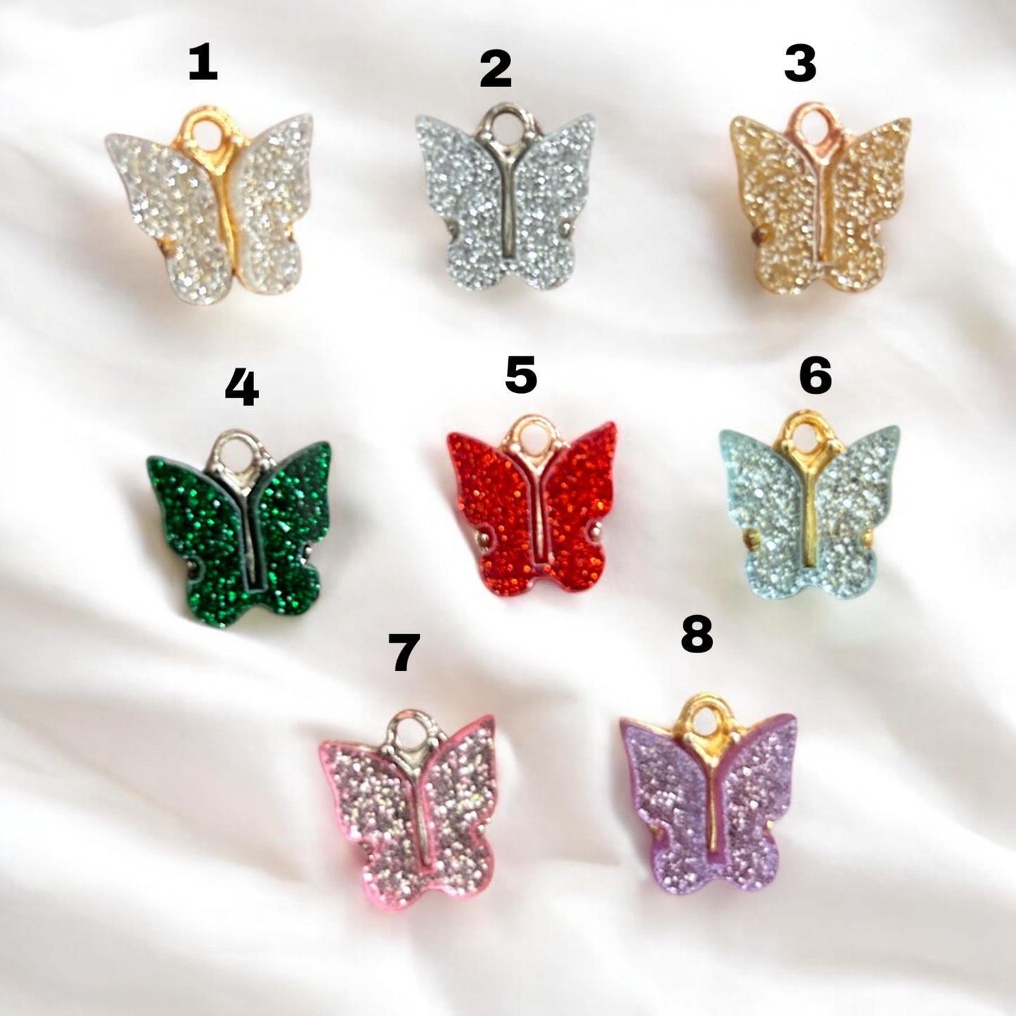 Glitter Butterfly Charm 1Pc