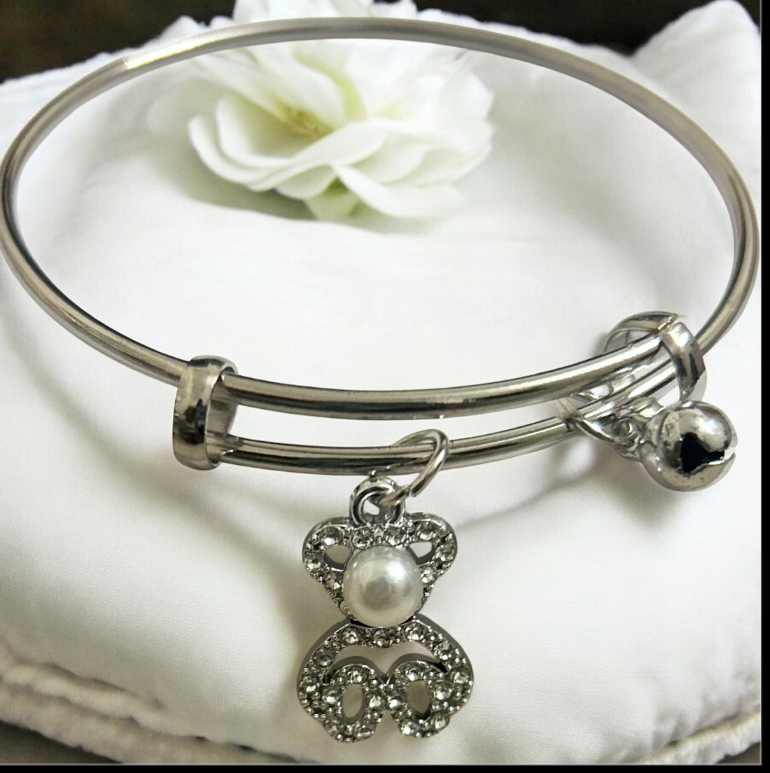Korean Fancy Bracelet with Stone Teddy Charm