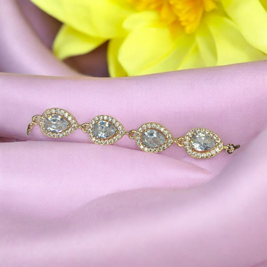 Fancy Stone Bracelet with Adjustable Chain #3