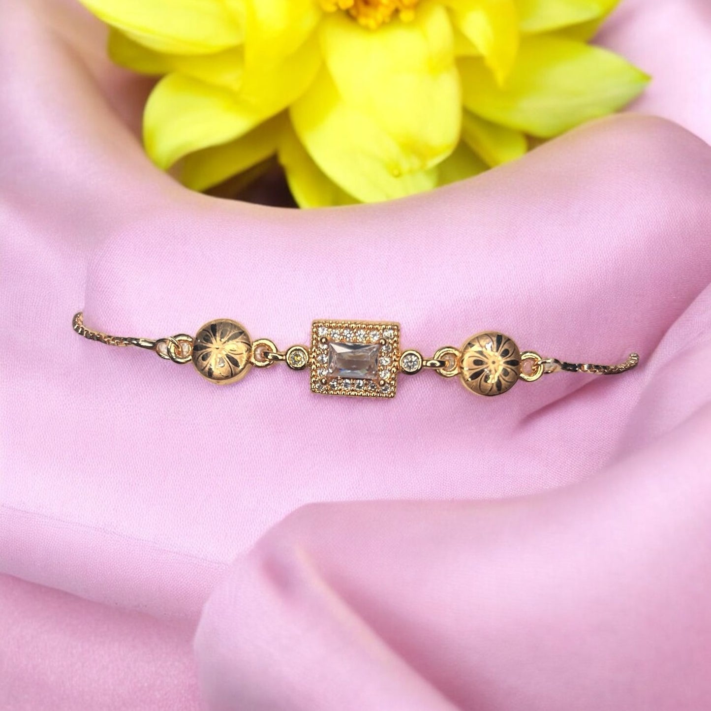Fancy Stone Bracelet with Adjustable Chain #9