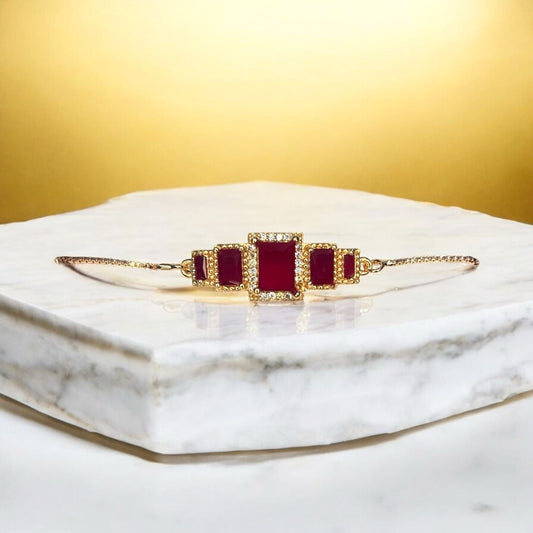 Fancy Stone Bracelet with Adjustable Chain #20