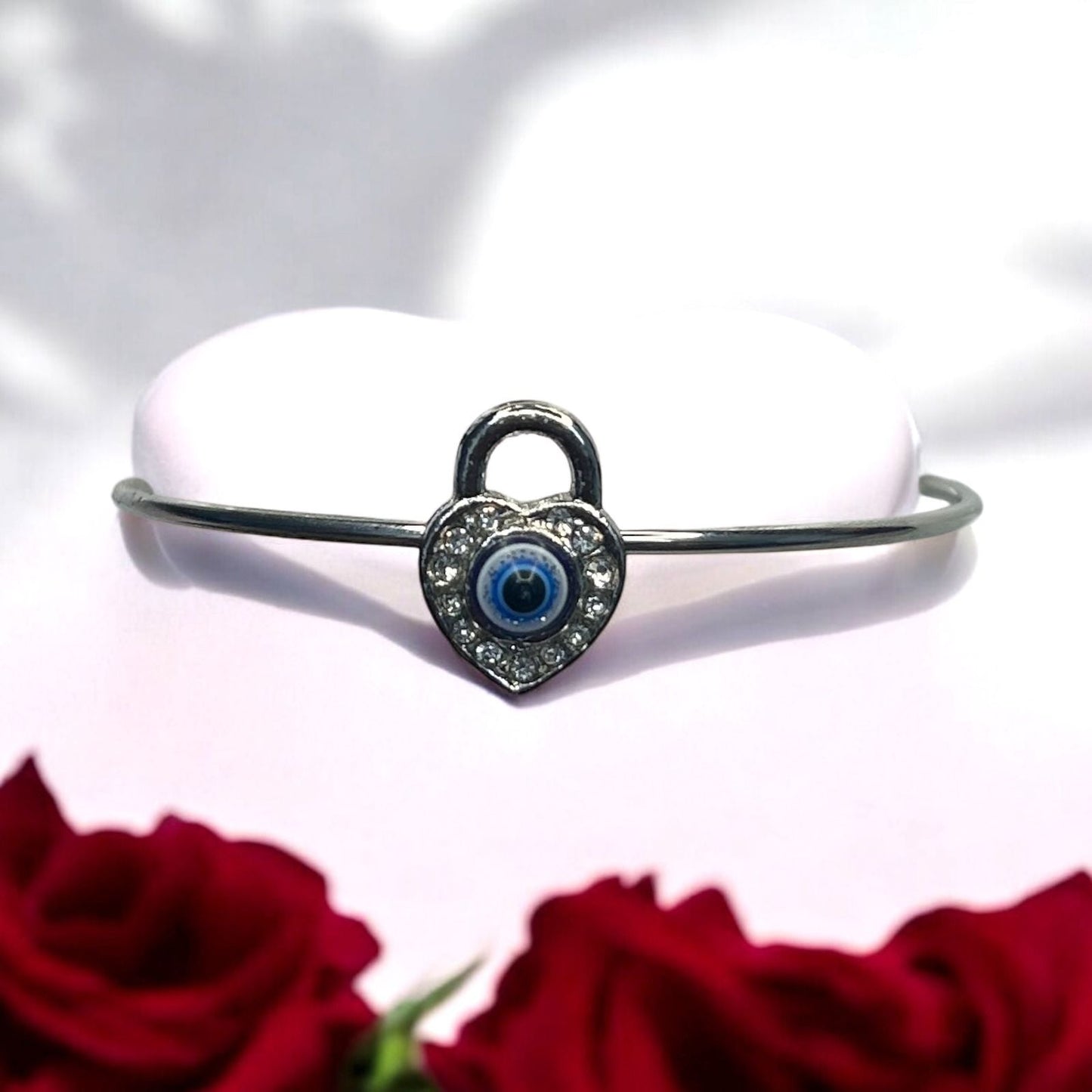 Silver Plated Fancy Evil Eye Stone Bracelet #1