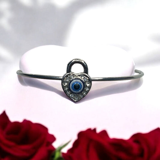 Silver Plated Fancy Evil Eye Stone Bracelet #1