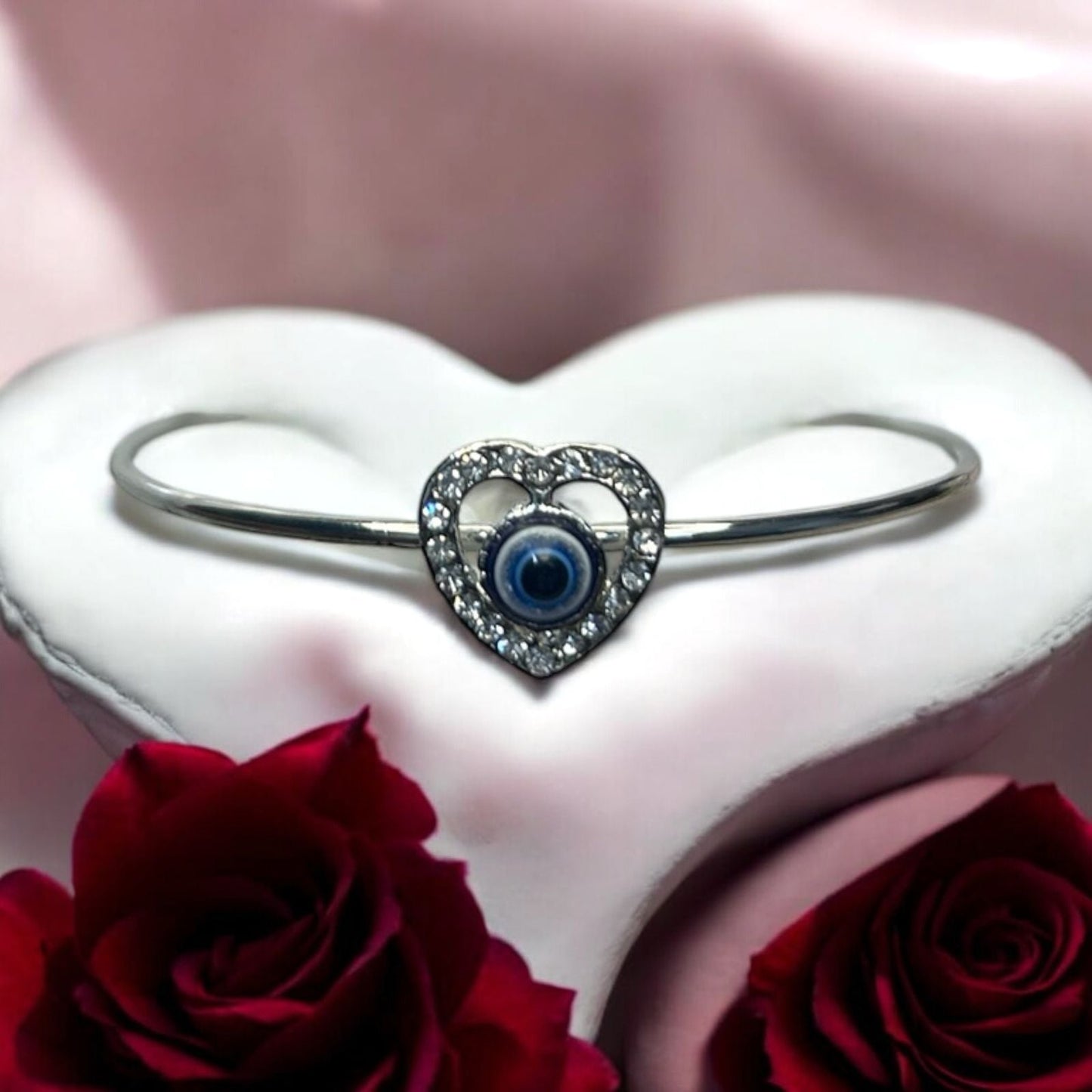 Silver Plated Fancy Evil Eye Stone Bracelet #3