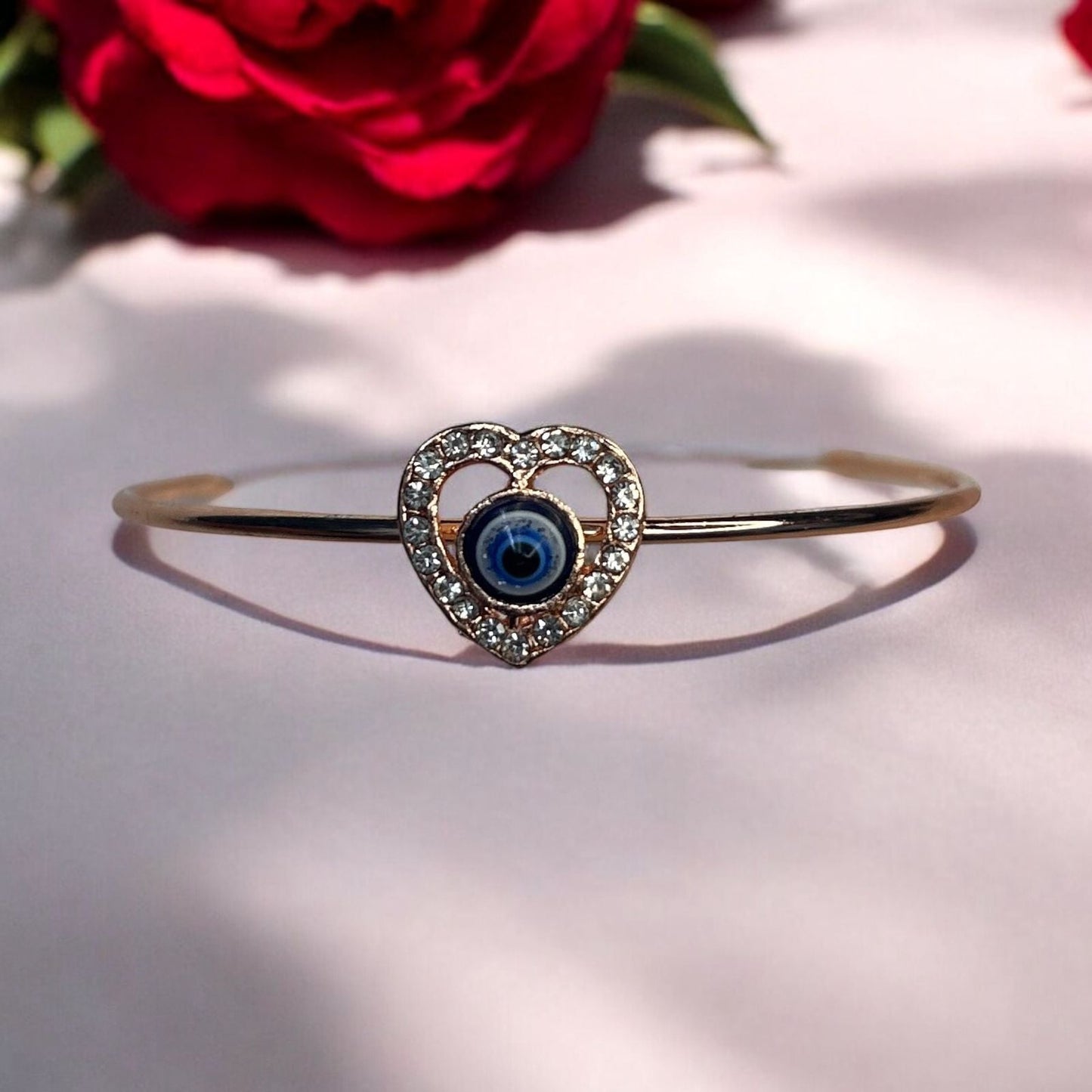 Rose Gold Plated Fancy Evil Eye Stone Bracelet #3