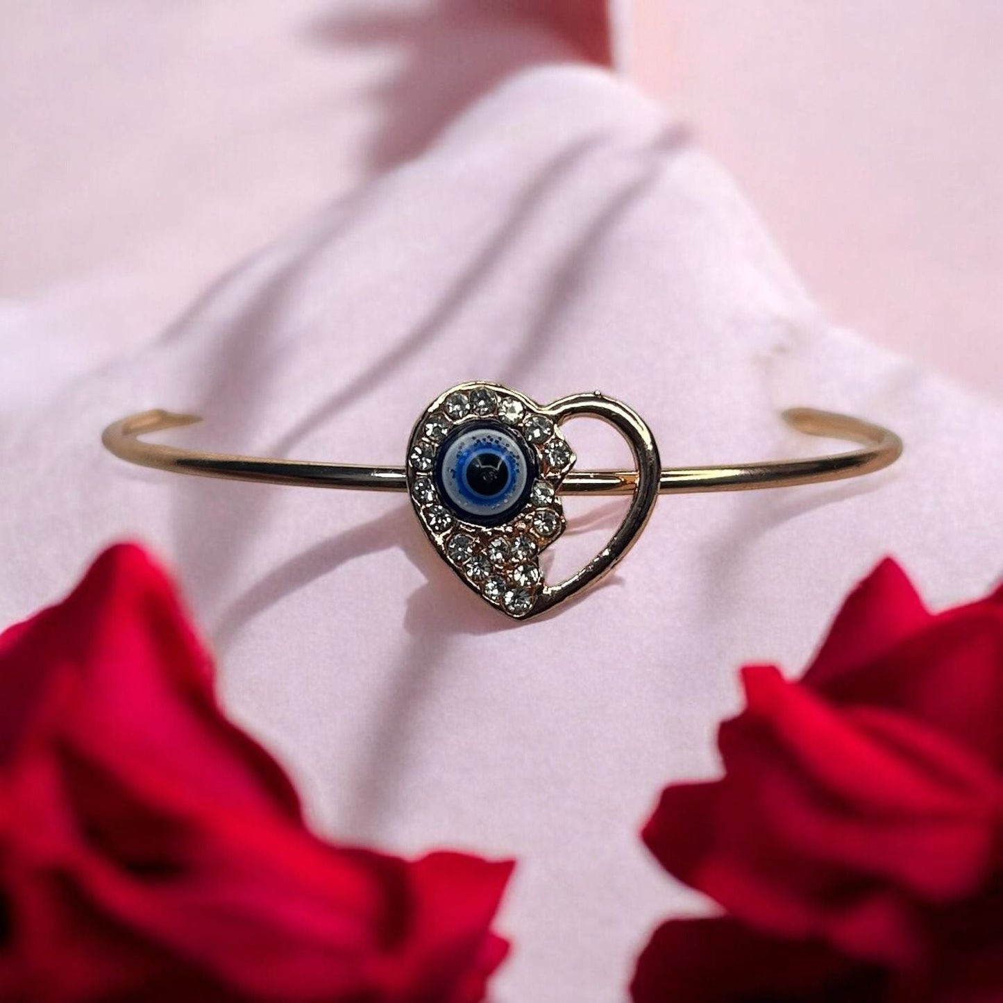 Rose Gold Plated Fancy Evil Eye Stone Bracelet #5