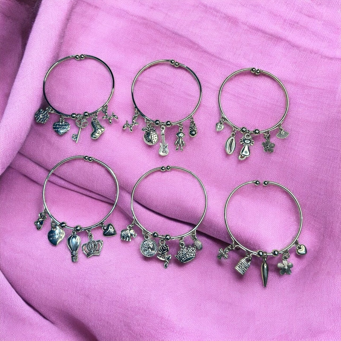 Silver Plated Bangle Bracelet (Mixed 1pc) - Type #2