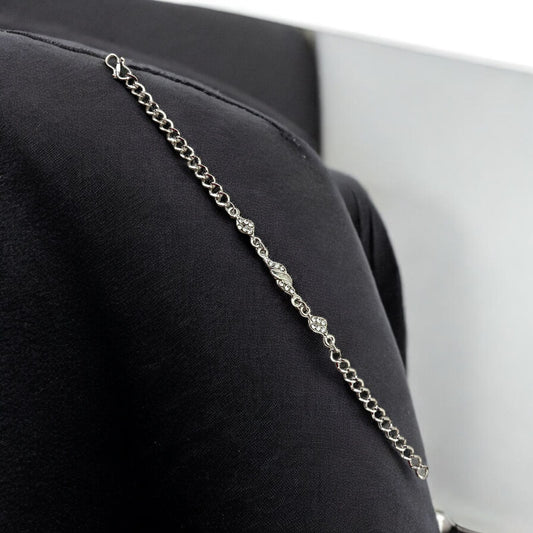 Silver Plated Adjustable Unique Stone Fancy Bracelet