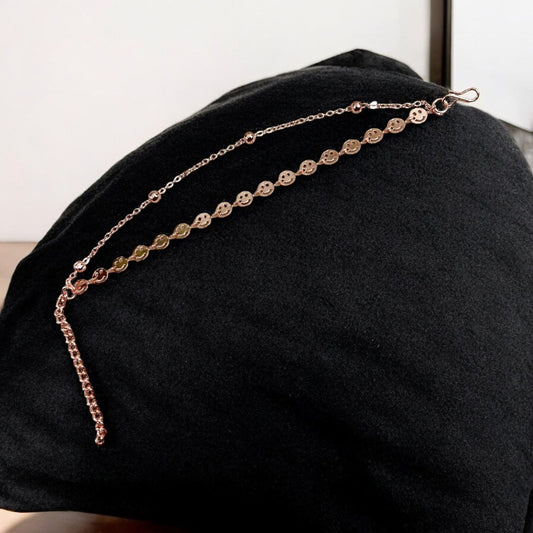 Rose Gold Plated Adjustable Double Layer Smiley Fancy Bracelet