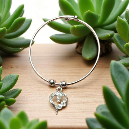 Silver Plated Fancy Bracelet with Stylish Heart