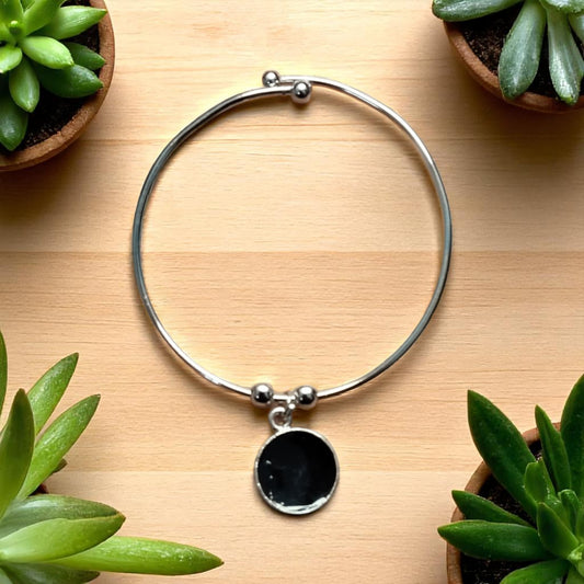 Fancy Bracelet with Black Circle Charm
