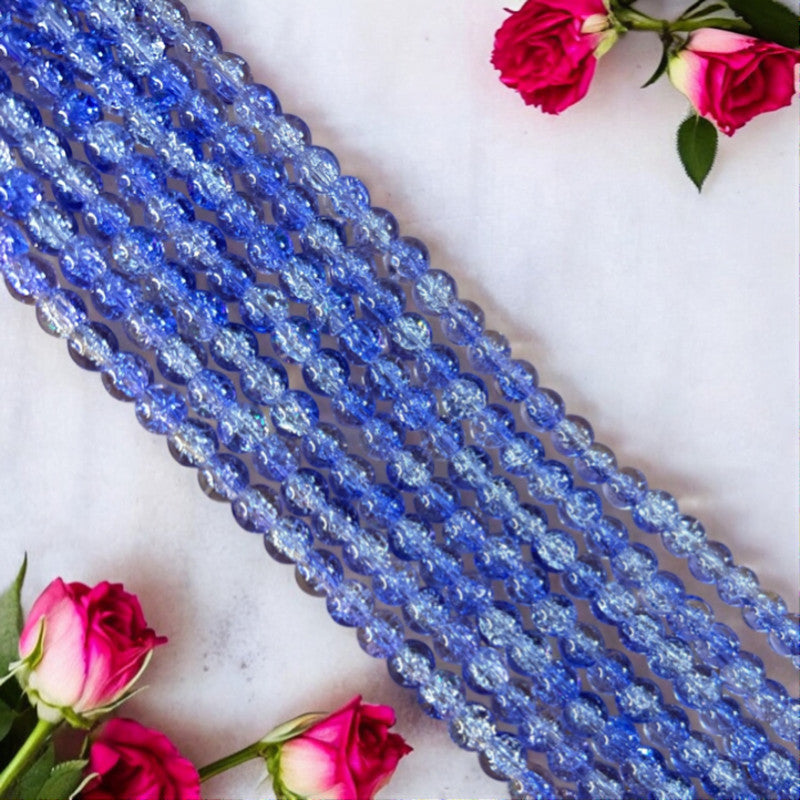 Crackle Beads 8mm - Ink Blue