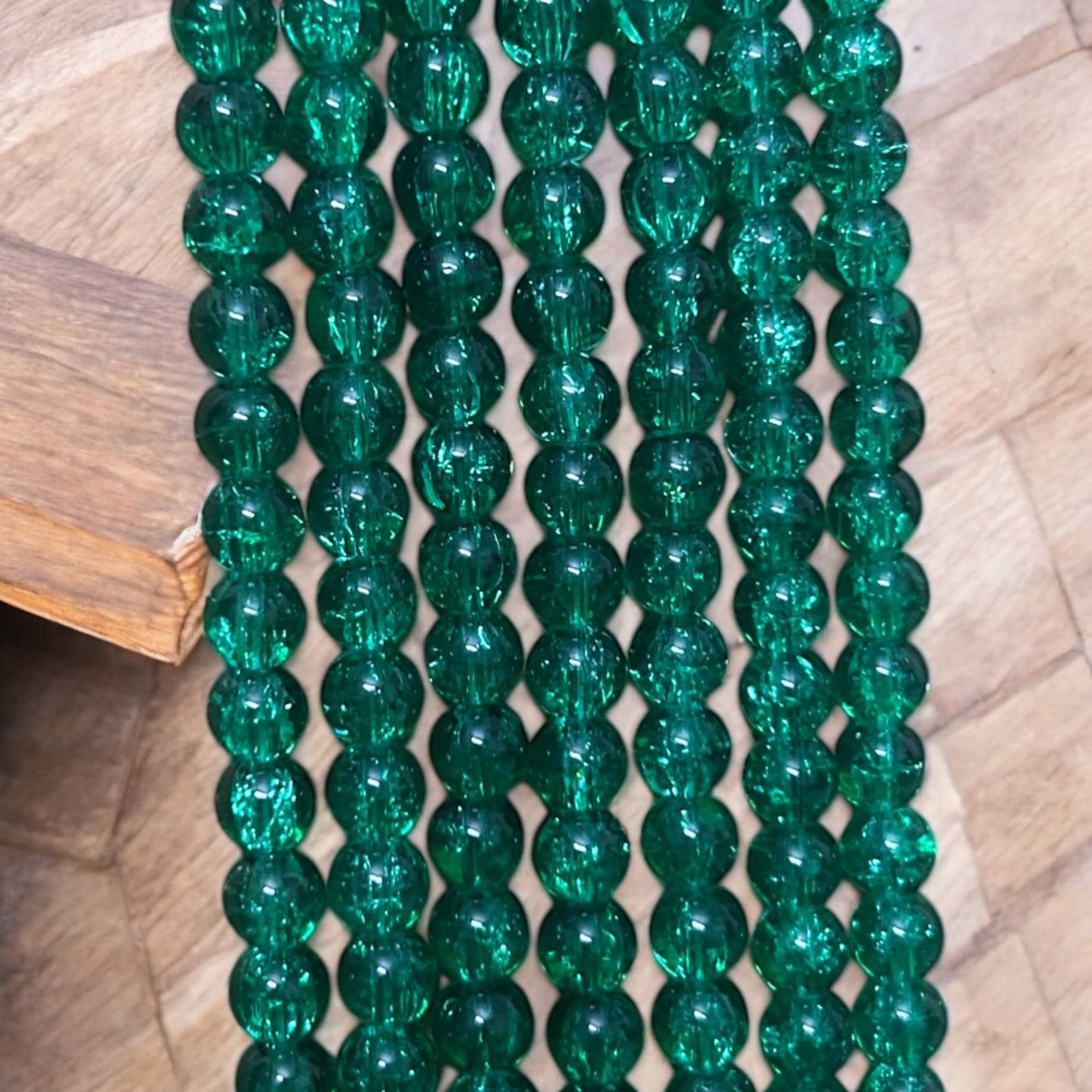 Crackle Beads 8mm - Dark Green