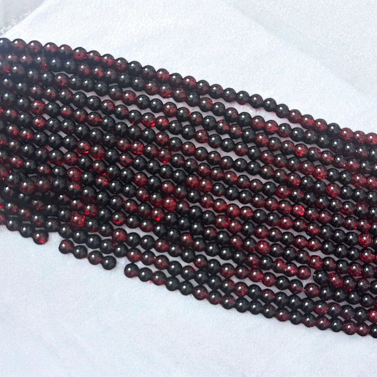 Crackle Beads 8mm - Red & Black