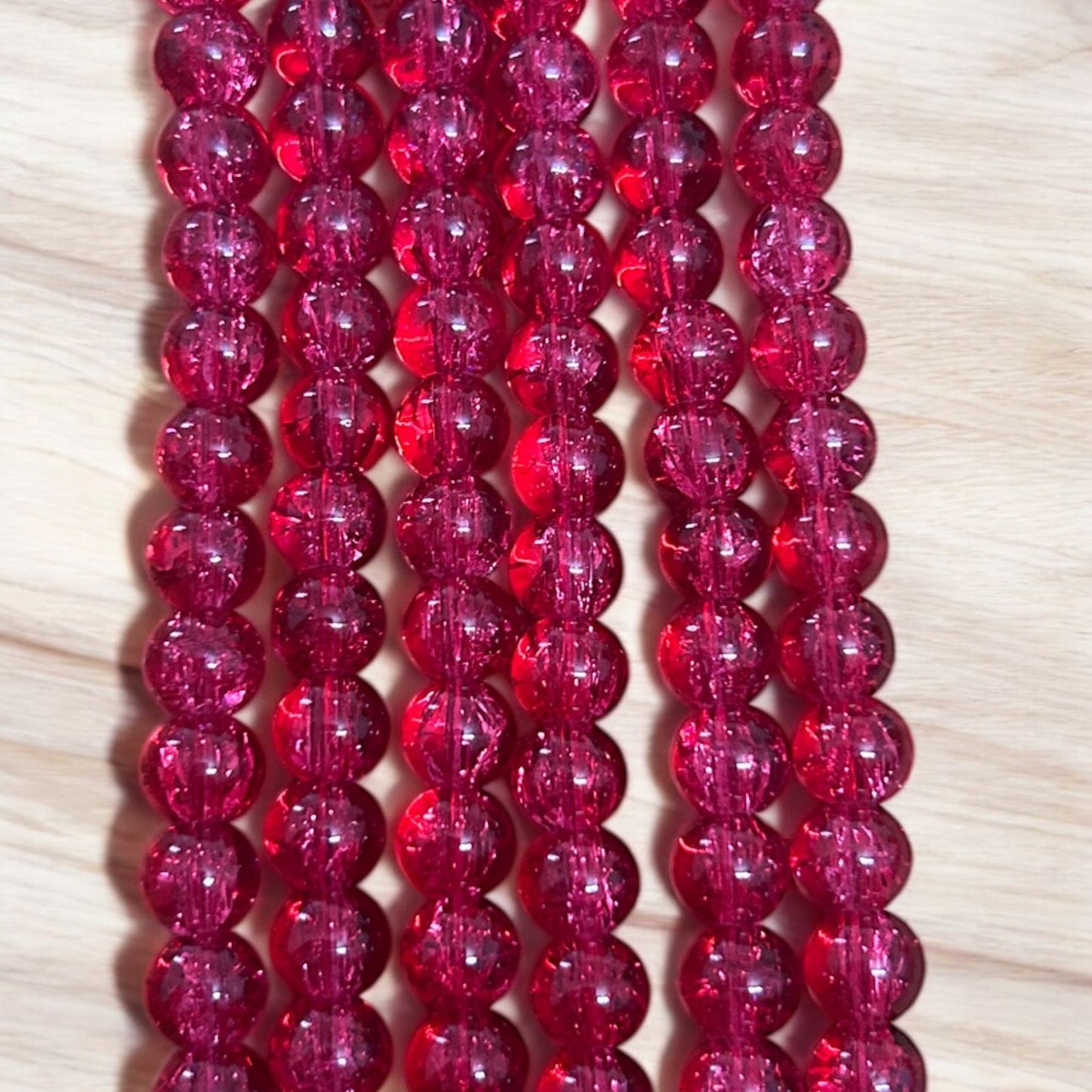 Crackle Beads 8mm - Red