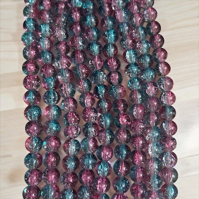 Crackle Beads 8mm - Dark Purple & Brown