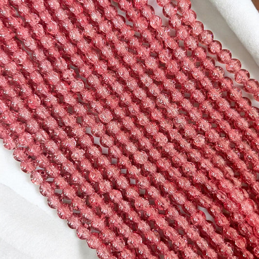 Crackle Beads 8mm - Dark Onion Pink