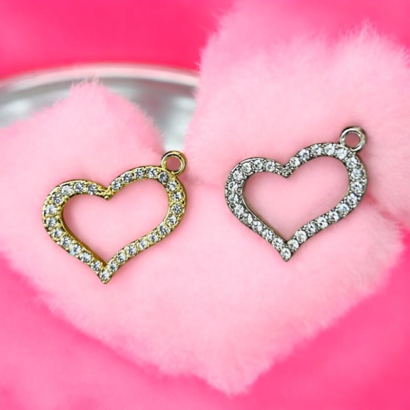 Stone Heart Charms 1Pc