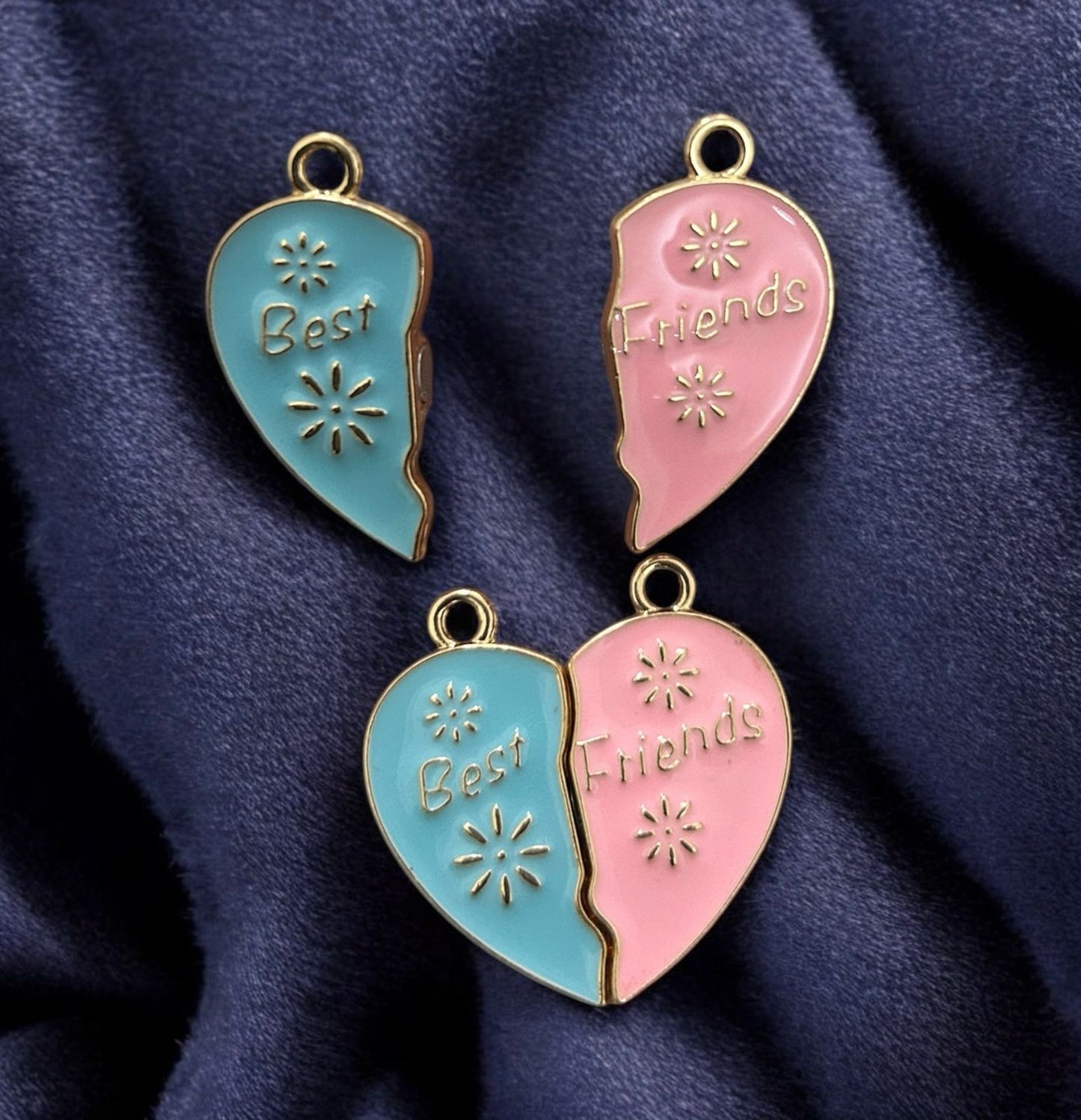Best Friends Magnetic Heart - Pink & Blue