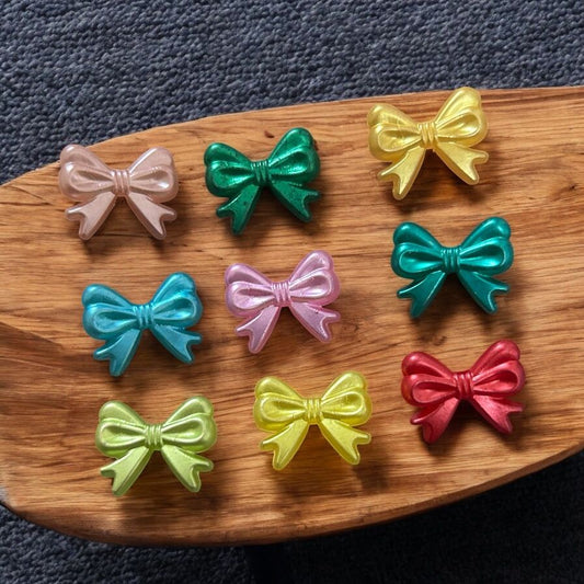 Multicolour Acrylic Plastic Bow (Mixed 10pcs)