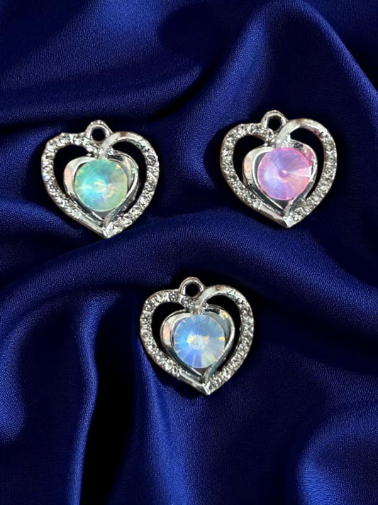 Luxury Layer Heart Stone Charms (Mixed 1pc)