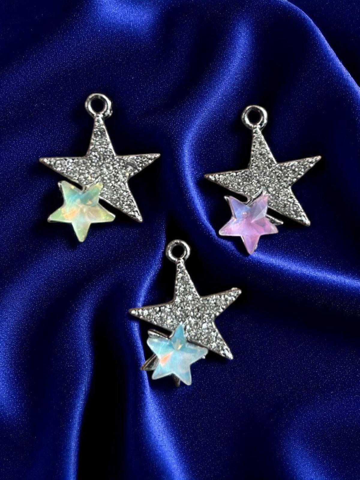Luxury Double Star Stone Charms (Mixed 1pc)