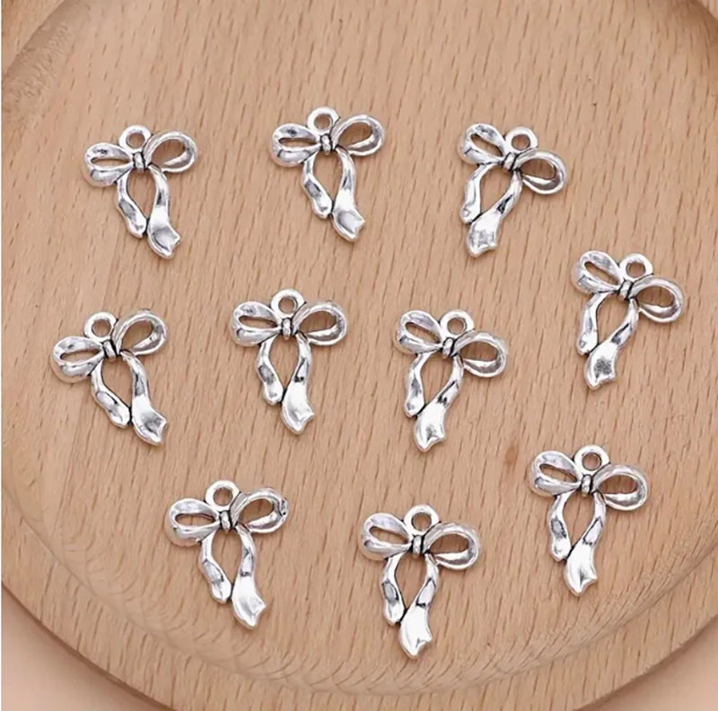 Romantic Stainless Steel Bow Charm - 1pc