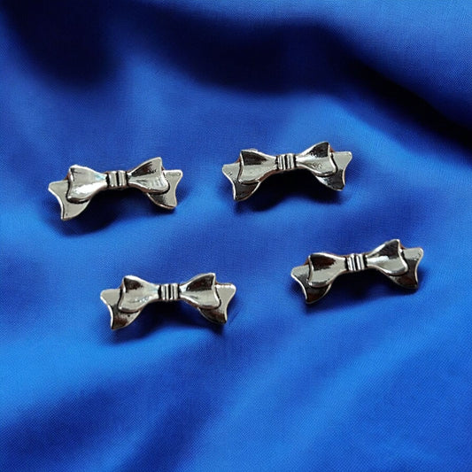Silver Unique Stainless Steel Bow Charms (Pack of 2pcs)