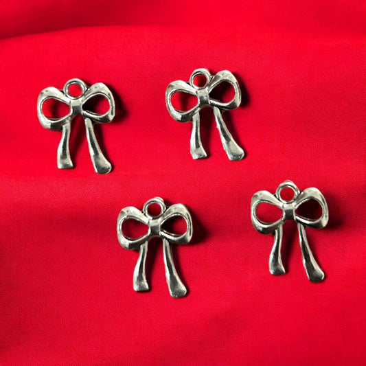 Stylish Stainless Steel Bow Charm - (Pack of 2)