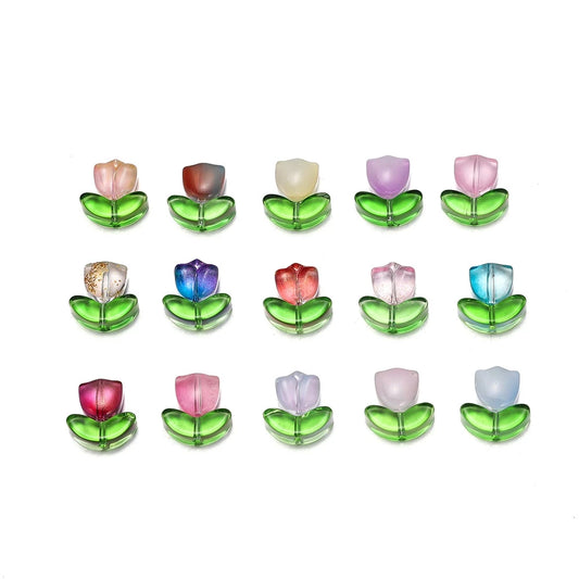 Transparent Glass Tulip Flower Set (1 PC)