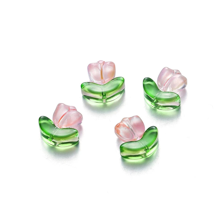 Transparent Glass Tulip Flower Set (1 PC)