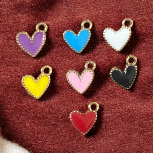 Small Multicolor Heart Charms (Mixed Pack of 10pcs)