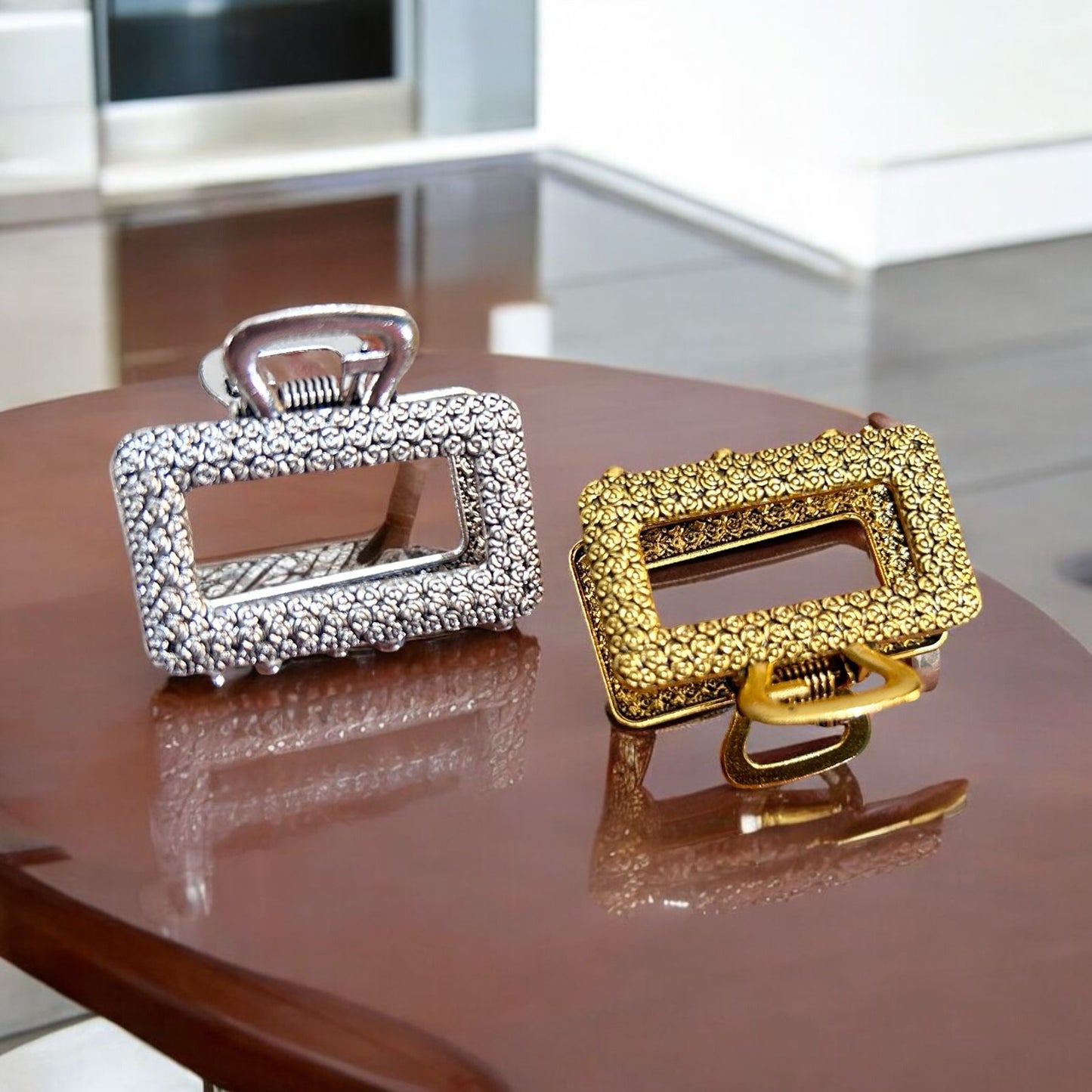 Metal Rectangular Hair Claw Clips for Women