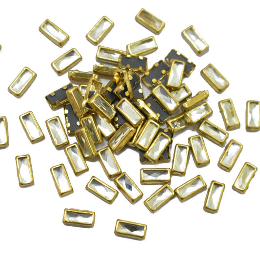 Rectangle Kundan Stones (10gms) for Jewelry Making, Bangles & Embroidery
