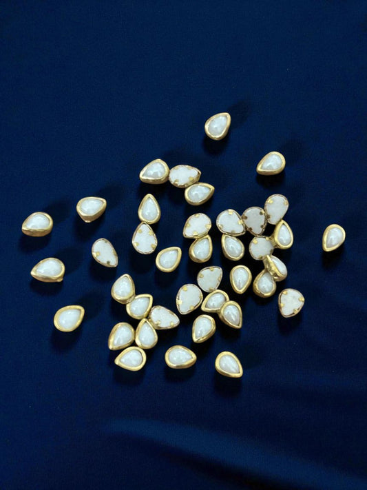 Water Drop White Kundan/Ceramic Stones for Craft, Embroidery and Jewelry Making