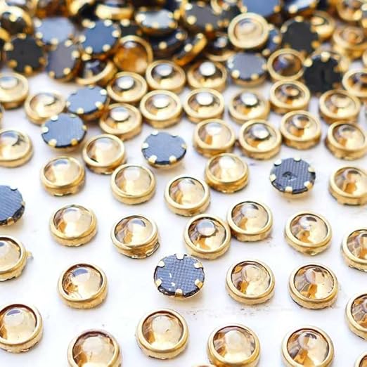 Round Kundan Stones (10gms) for Jewelry Making, Bangles & Embroidery