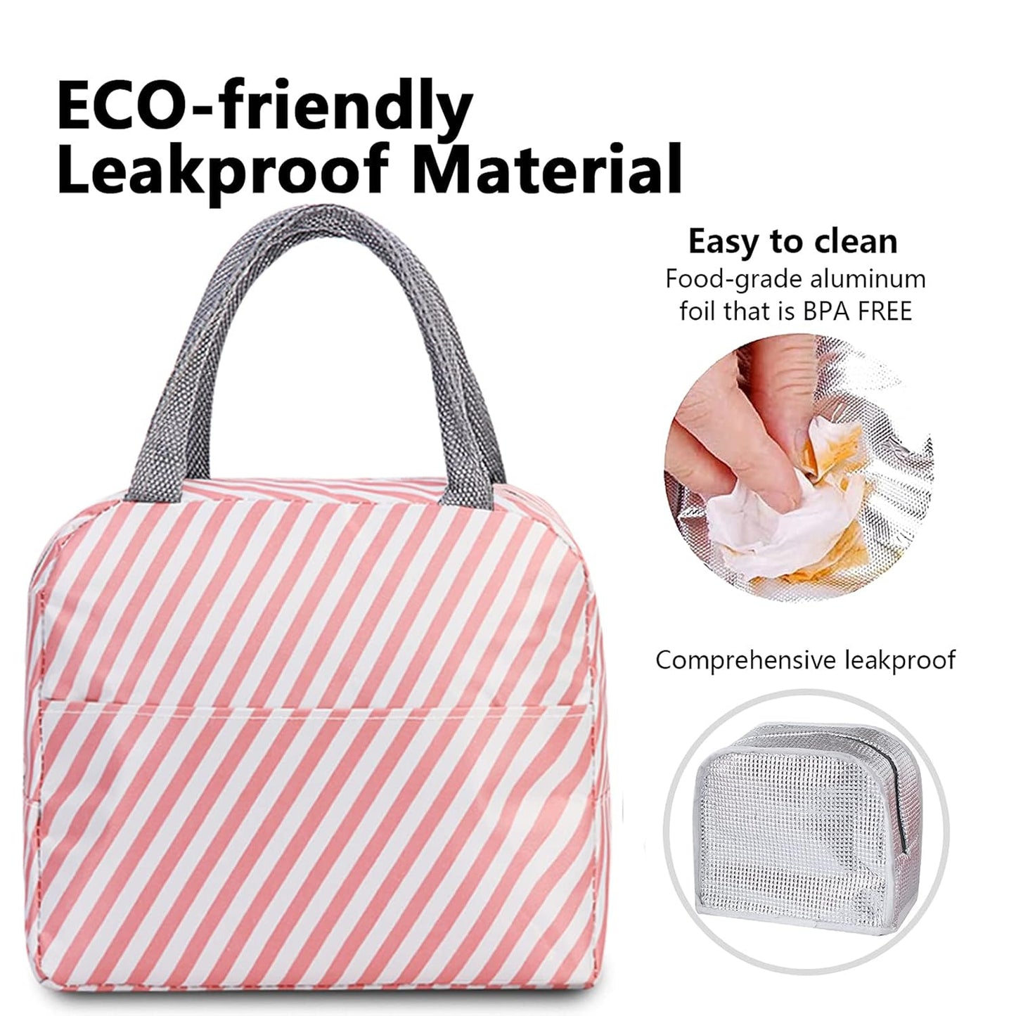 Premium Insulated Leak-Proof Lunch bag for Kids & Adults - Stripe