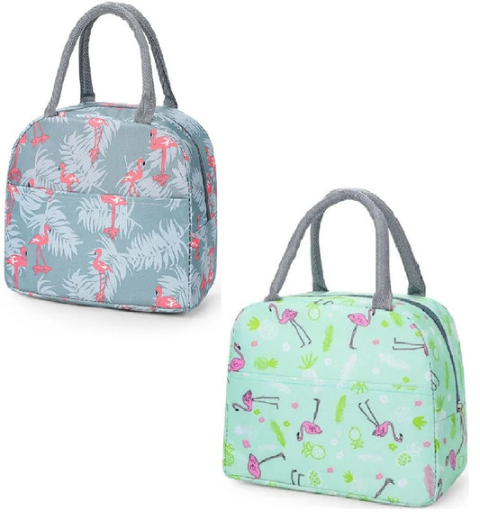 Premium Flamingo Printed Insulated Leak-Proof Lunch bag for Kids & Adults