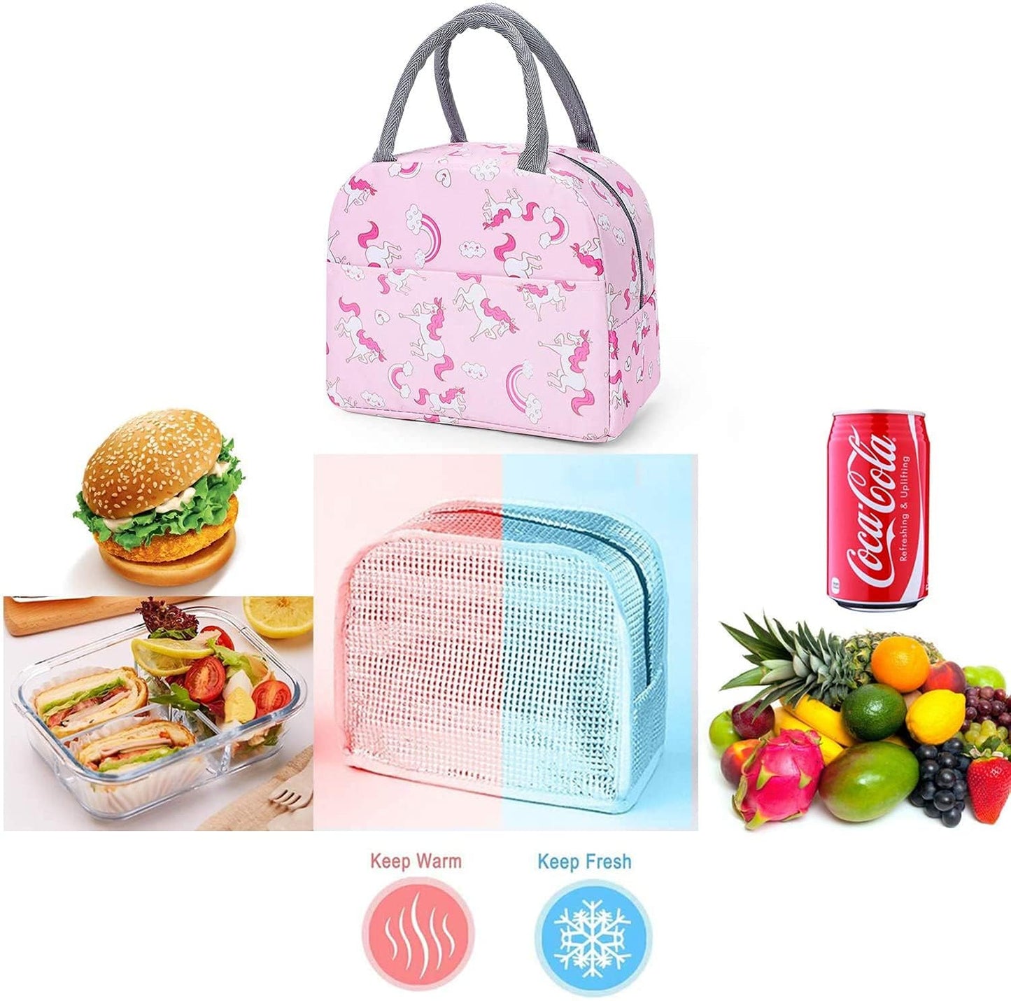 Premium Unicorn Printed Insulated Leak-Proof Lunch bag for Kids & Adults