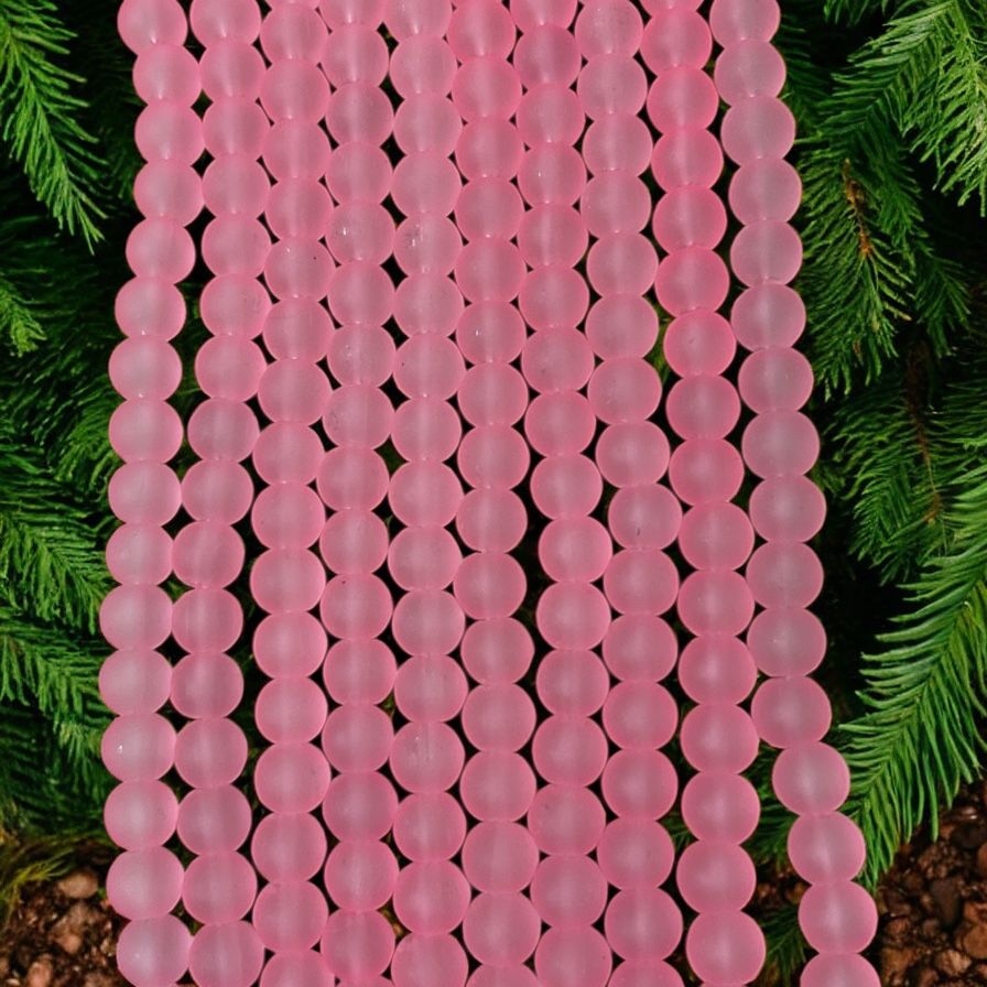 Ice Matte Beads 8mm - Dark Pink