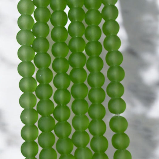 Ice Matte Beads 8mm - Dark Green