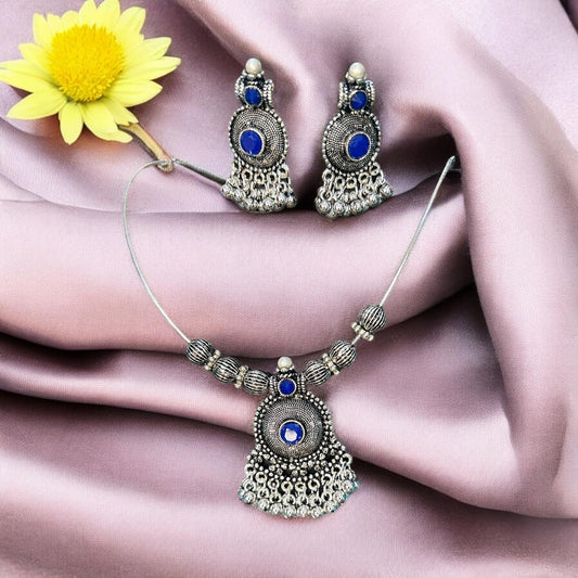 Oxidized Necklace & Earring Jewelry Set For Women