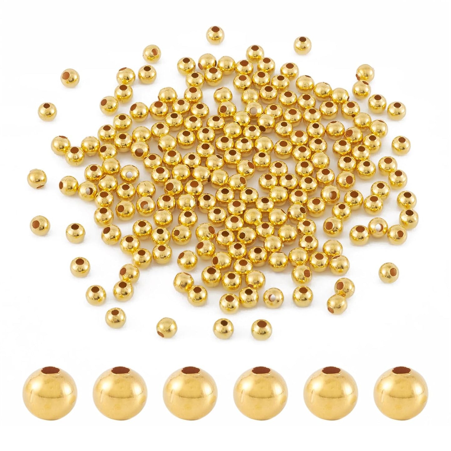 Metal Spacer Ball - Gold (2mm) 10gms