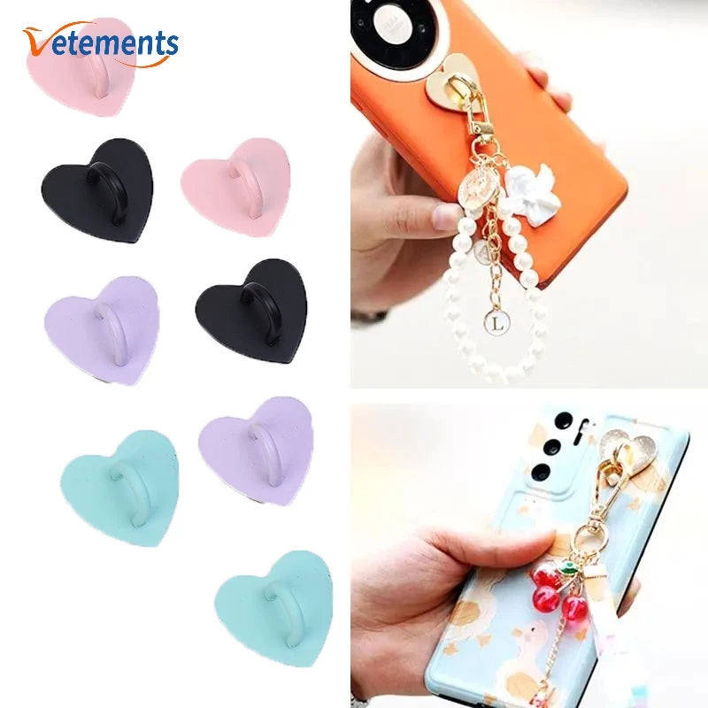 Mobile Phone Strong Adhesion Love Heart Metal Hook + Glue (1 Pair)